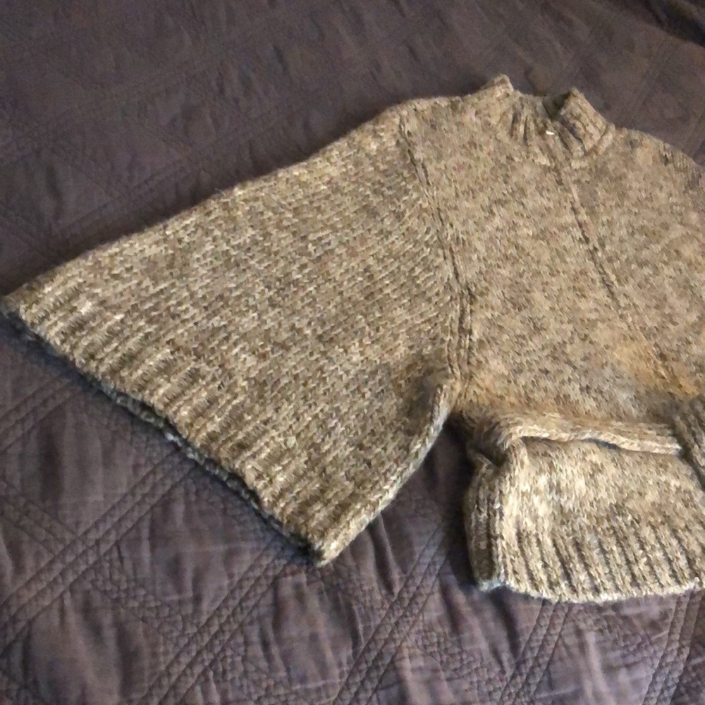 St. John Belted Zip Up Mock Neck Sleeved Cape/Poncho Cardigan XL - Picture 6 of 11